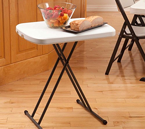 LIFETIME 80251 Adjustable Folding Laptop Table TV Tray, 26 Inch, White Granite - color: White Granite, size: 26 Inch
