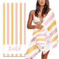 MeMoShe Personalized Beach Towel with Name Custom Microfiber Kids Beach Towels Sand Free Quick Dry Pool Towel Blanket Stripes Print Beach Towels for Adults 30x60 Inch - color: Multi-color 4