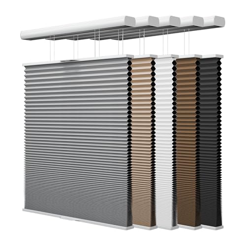 Top Down Bottom Up Cellular Shades for Window, Indoor 100% Blackout Cordless TDBU Cellular Blinds, Pleated Honeycomb Blinds for Heat and Noise Reduction (Custom Size) - color: X-top Down Bottom Up Type (Blackout), size: Custom Size