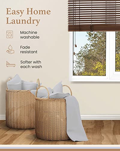 Olympic Queen Sheets Set, 100% Egyptian Cotton, Luxury 600 Thread Count, 4 Pc Super Queen Sheets Sets, Soft & Breathable, Snug Fit,16" Deep Pocket Fitted Sheet, 2 Pillowcases & 1 Flat Sheet,Light Gray - color: Light Gray, size: Olympic Queen (66 x 80)