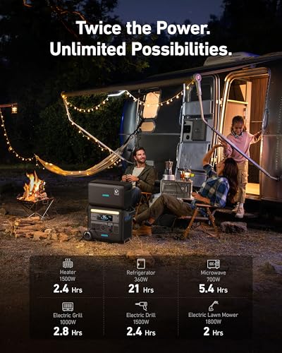 Anker SOLIX F2000 Portable Power Station, PowerHouse 767 and 760 Expansion Battery, 4096Wh LiFePO4 Battery with 4 AC Outlets Up to 2400W, GaNPrime Solar Generator for Home, Outdoor Camping, RV - style: 760 Expansion Battery+F2000