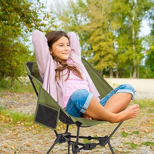 MOON LENCE Camping Chair Portable Backpacking Chair - The 4th Generation Ultralight Folding Chair - Compact, Lightweight Foldable Chairs for Hiking Mountaineering Beach (Green) - color: Green