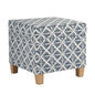 HomePop 18" Classic Square Storage Ottoman - Blue Geometric Pattern - color: Blue Geometric Pattern