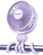 Gaiatop Mini Electric Fan with 360 Rotation, 5.5mm Gaps, Rechargeable Battery, 3 Speeds, Purple - color: purple