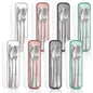 Nicunom 8 Pack Portable Utensils Set with Case, Premium Stainless Steel Travel Silverware Set Reusable Flatware Set Travel cutlerys Fork Spoon Knife for Camping, Lunch, Picnic, School, Workplace