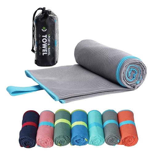 4Monster Microfiber Camping Towel - Quick Dry, Super Absorbent, Lightweight Travel Towel for Hiking, Beach, Gym, Backpacking, Yoga - Compact with Carry Bag (Grey, Small(31.50" x 15.80")) - color: Grey, size: Small(31.50" x 15.80")