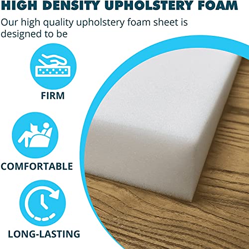 Foamma 4" x 23" x 23" High-Density Upholstery Foam Padding, Thick Custom Pillow, Chair and Couch Cushion Replacement, Craft Supplies for Upholstery and Seat Repair - color: High Density, size: 4" x 23" x 23"