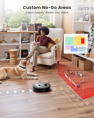 Lefant LiDAR Robot Vacuum and Mop, Smart Mapping and Obstacle Avoidance, Tangle-Free Pet Hair, 2.4G/5G WiFi App Control, Slim Design for Wider Coverage, Carpet Detection, M330 Pro - color: Black