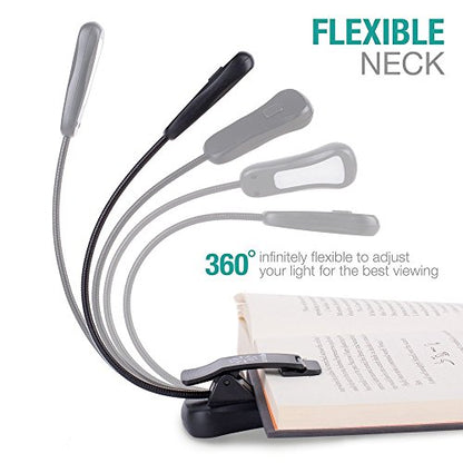 Vekkia/LuminoLite Rechargeable Book Light, Reading Lights for Books in Bed, 3 Colortemperature × 3 Brightness, Up to 70 Hours Lighting, Great for Readers, Travel (Black) - color: Black