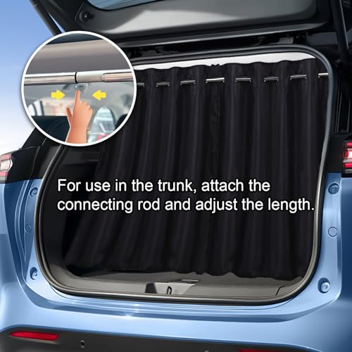 XCBYT Car Window Shades - Upgrade 2 Pack Car Privacy Curtians with Rods for Baby 99% Light Block Window Covers for Camping, Napping, Sleeping, Breastfeeding, Cloth Changing - color: Side(2-Pack, Rod-Mount)