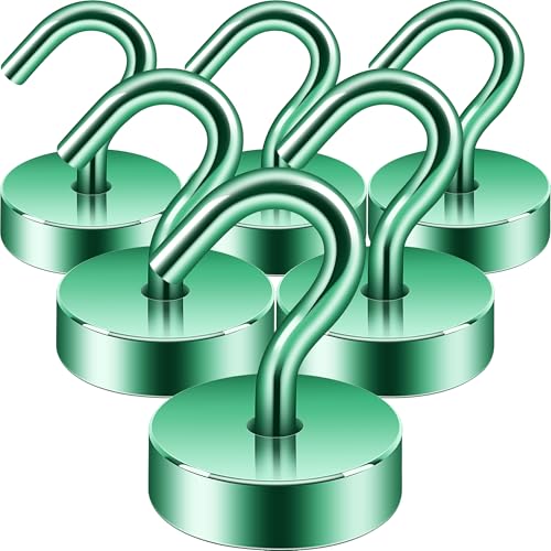 Neosmuk Magnetic Hooks Steel Tube Design for Cruise,40lb+ Green,6 Pack | Cruise Ship Essentials,Heavy Duty Magnett Hooks for Cabins, Refrigerator, Grill, Hanging, and Travel Extra Strong Must-Haves - color: Green, size: 40lb Magnetic Hooks