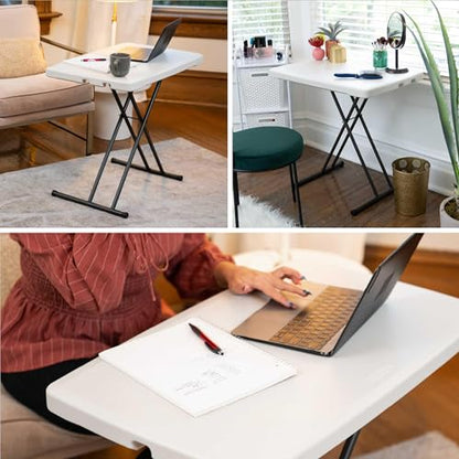 LIFETIME 28240 Adjustable Folding Laptop Table TV Tray, 30 Inch Almond - color: Almond, size: 30 Inch