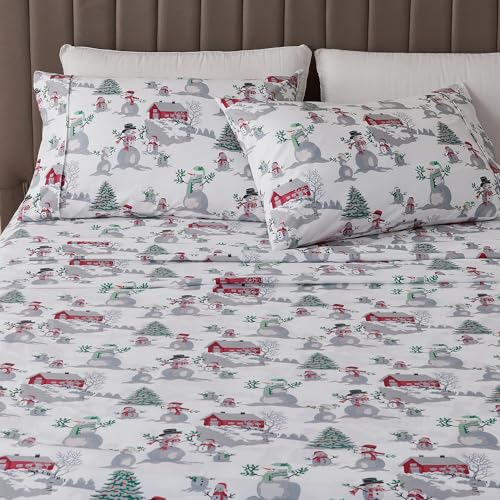 Great Bay Home Twin Size Microfiber Sheet Set - 3-Piece Lodge Bed Sheets - Ultra-Soft and Smooth Brushed Microfiber Woodland Decor Bedding (Winter Wonderland) - color: 15 - Winter Wonderland, size: Twin