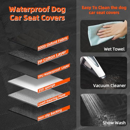 MIROZO Back Seat Extender for Dogs,Dog Car Seat Covers,600D Heavy Duty Seat Cover for Dogs,Scratch Proof Nonslip Durable Soft Back Seat Covers for Cars Trucks and SUVs,5 fold Boar Bottom - size: 5-fold For Full Size Truck / Full Size SUV