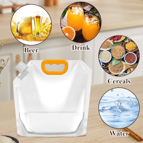 10 Pieces Collapsible Water Containers, 1/2 Gallon Clear Plastic Water Jugs for Sports Camping Hiking Travel | Collapsible