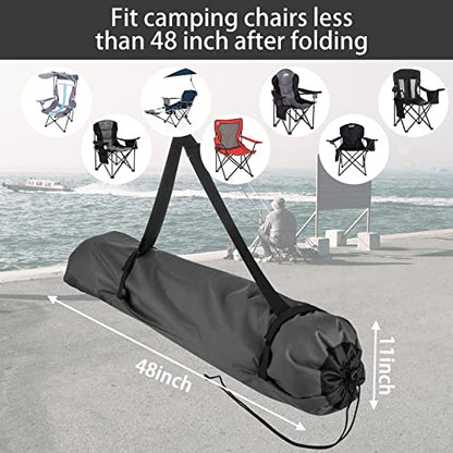 Xxerciz Folding Chair Bag Camp Chair Replacement Bag, Protective Carrying Chair Bag with Adjustable Shoulder Strap for Coleman, Coastrail, Kijaro, GCI Camping Chair, Gray (Chair is not Included) - color: Grey