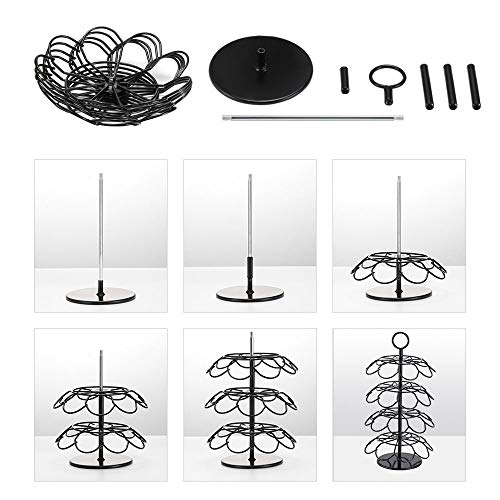 Coffee Pod Carousel Holder,Compatible with K-Cups Organizer Compatible with 36 Cup Pods,Spins 360-Degrees - color: BLACK