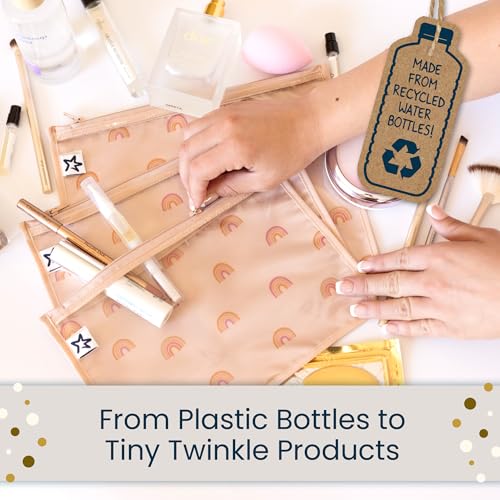 Tiny Twinkle Diaper Bag Organizing Pouches|3 Pack Mess-Proof Clear Front Travel Organizer Bags&TSA Approved Toiletry Bag Set for Baby and Mom Essentials - color: Royal Palm
