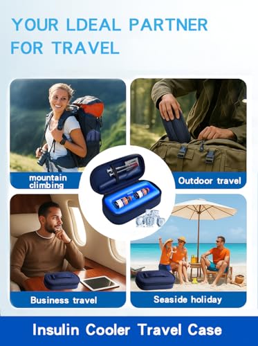 Insulin Cooler Travel Case: TSA Approved Medication Diabetic Cooler for Travel, Insulated Cooling Bag for Insulin Pens, Diabetic Small Bottle Protector Kit with Protective Ice Brick