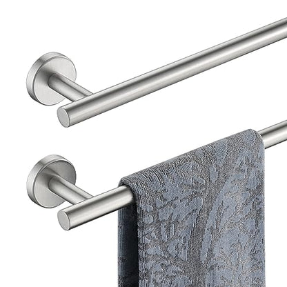 JQK Bath Towel Bar, 27 Inch 304 Stainless Steel Thicken 0.8mm Towel Rack Bathroom, Towel Holder Brushed Finished Wall Mount, Useable Length 24 Inch 2 Pack, TB110L24-BN-P2 - color: Brushed, size: 27 Inch (2 Pack)