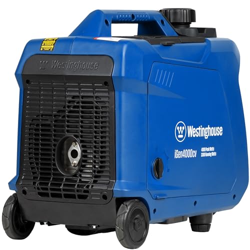 Westinghouse 4000 Peak Watt Super Quiet Portable Inverter Generator, Wheel & Handle Kit, RV Ready 30A Outlet, Gas Powered, CO Sensor, Parallel Capable - style: 4000 Watts - Gas Only - Recoil Start