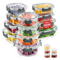 AMALEKO 34pc Glass Food Storage Containers with Lids Set, Airtight Glass Meal Prep Containers, Leak Proof Lunch Container BPA-Free, Microwave, Oven, Freezer, Dishwasher Safe-Gray - color: Gray