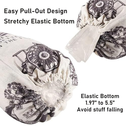 2Pcs Farmhouse Plastic Bag Holder for Kitchen Essentials, Reusable Hanging Grocery Bag Organizer, Washable Large Grocery Trash Bags Storage Dispenser, Farmhouse Home Decor - style: Farmhouse