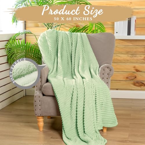 Buryeah 6 Pcs Flannel Throw Blanket Bulk 50 x 60 in Sleepover Blanket Outdoor Wedding Throw Lightweight, Oeko-tex Standard 100 Certified for Sofa Homeless Gifts (Mint) - color: Mint