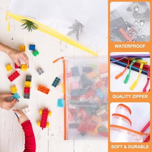 YOPCDJ 20PCS Mesh Zipper Pouch Bags,File Bags,Toy Storage Bags,Clear Organizer Bags,Suitable for Board Game,Home,School,and Office Organization(10A3+10A4) - size: 10A3+10A4, style: 25