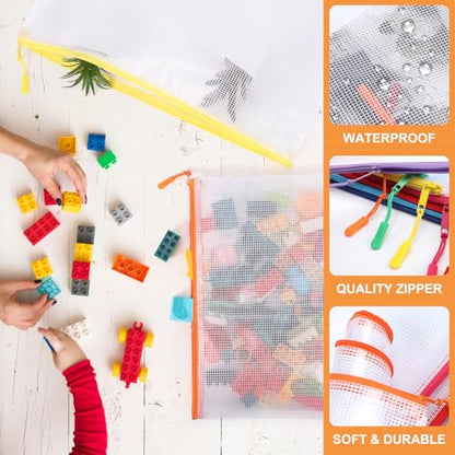 YOPCDJ 20PCS Mesh Zipper Pouch Bags,File Bags,Toy Storage Bags,Clear Organizer Bags,Suitable for Board Game,Home,School,and Office Organization(10A3+10A4) - size: 10A3+10A4, style: 25