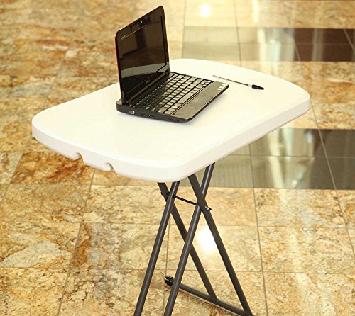 LIFETIME 80251 Adjustable Folding Laptop Table TV Tray, 26 Inch, White Granite - color: White Granite, size: 26 Inch