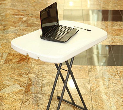 LIFETIME 80251 Adjustable Folding Laptop Table TV Tray, 26 Inch, White Granite - color: White Granite, size: 26 Inch