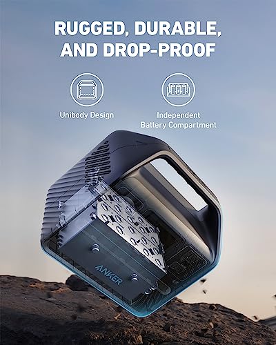 Anker 521 Portable Power Station Upgraded with LiFePO4 Battery, 256Wh 6-Port PowerHouse, 300W (Peak 600W) Solar Generator (Solar Panel Optional), 2 AC Outlets, 60W USB-C PD Output, Outdoor Generator | 6-Port PowerHouse,2 AC outlets, 60W USB-C PD, solar pa