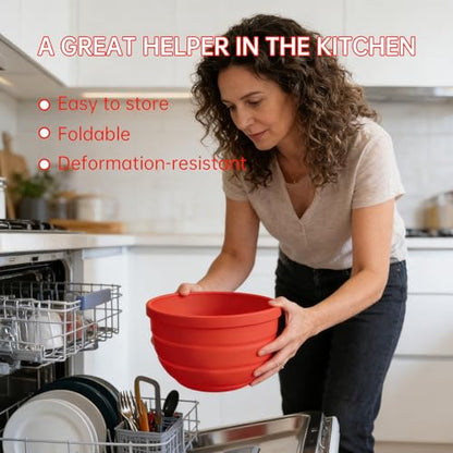3Pcs Silicone Bowl Liners with Lids for KitchenAid 5QT Tilt‑Head Stand Mixer, Collapsible Thick Food‑Grade Mixing Bowl Insert, Heat Resistant, Non‑Stick, Dishwasher Safe Reusable Mixer Accessories