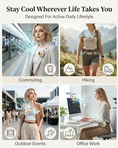 Portable Neck Handheld Mini Fans Hand Held Small Clip on Fan Personal Travel Rechargeable Bladeless Blow Cold Air Camping Wearable for Waist Shirt Belt Beach Cooling Electric Fan(White) - color: White