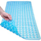 TEESHLY Bath Mat for Tub & Shower, Non Slip Soft Bathmat with Suction Cups & Drain Holes, Machine Washable Bathtub Floor Liner Mats for Bathroom, 35x16 Inch, Clear Blue - color: Blue (Translucent)