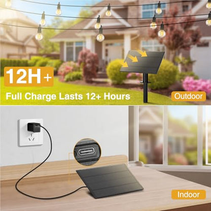ZJOJO Solar Outdoor String Lights Waterproof, 50FT G40 Globe Patio Lights String Lights Solar Powered with 25 Edison Bulbs 2700K Shatterproof Hanging Lights for Porch Backyard Pergola Bistro - size: 50FT-25(Solar)