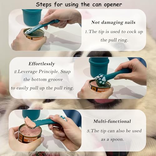 Original Canned Dog Food Storage Container | Wet Food Can Opener Spoon | Silicone Pet Can Lid | BPA Free, Airtight, Dishwasher & Freezer Safe(Dark Blue) - color: Dark Blue
