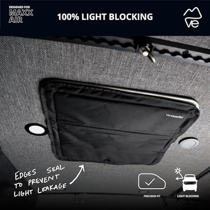 VanEssential Magnetic Insulated Blackout Roof Vent Cover Designed for (MaxxAir/Fantastic Fan) 16.5" x 16.5" - Black - color: Black