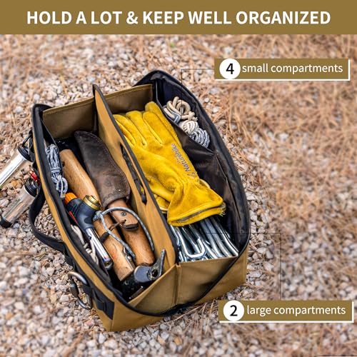 Naturehike Folding Tool Bag, Multifunctional Tool Storage Bag, Zippered Duffel Bag, Water Repellent Origanizer - color: Autumn Brown