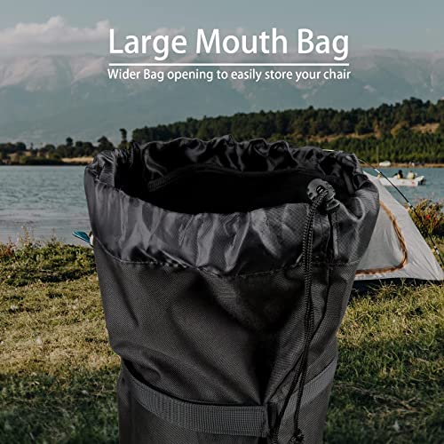 Xxerciz Foldable Camp Chair Replacement Bag Carrying Bag Large Mouth Bag with Shoulder Strap for Outdoor Camping, Heavy Duty Large Storage Folding Chair Bag 48 inches (Chair is not Included) - color: Black