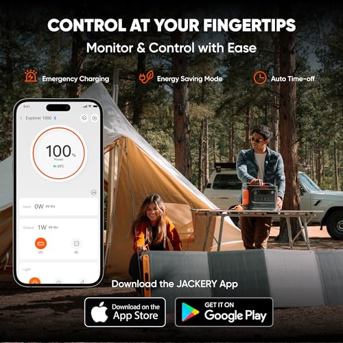Jackery Solar Generator 1000 v2 with 100W Solar Panel,1070Wh Portable Power Station LiFePO4 Battery,1500W AC/100W USB-C Output,1Hr Fast Charge for Outdoor,Off-Grid Living,RV,Emergency - style: E1000v2+100W