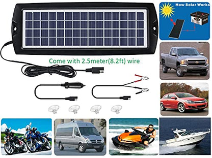 Sunway Solar Solar Car Battery Trickle Charger & Maintainer 12V Solar Panel Power Kit Portable for Car Automotive RV Marine Boat Motorcycle Truck Trailer Tractor Powersports Snowmobile Farm Equipment - size: 4W
