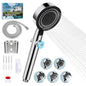 RV Shower Head with Hose, 5+1 Mode High Pressure Replacement with On/Off Switch, Water Saving Motorhome Shower Head for RV/Campervan, Caravan(Silver) - color: Silver