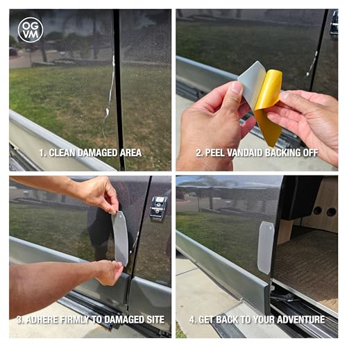 OpenGlass Van Mods - Vandaid Adventure Patches (White, 3 Pack) - Automotive Scratch and Dent Cover, Car Rust Patch & Car Scratch Repair - color: White