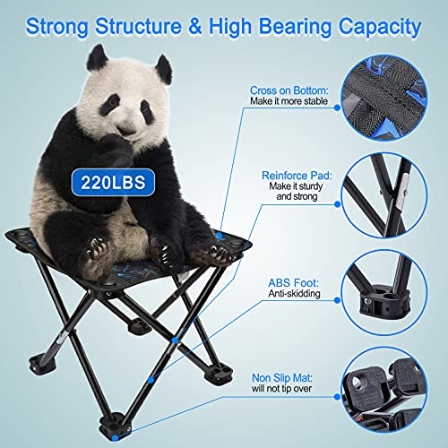Folding Camping Stool Portable Chair Mini Foldable Stool for Adults Fishing Hiking Gardening and Beach with Carry Bag(Camouflage)