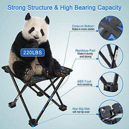 Folding Camping Stool Portable Chair Mini Foldable Stool for Adults Fishing Hiking Gardening and Beach with Carry Bag(Camouflage)