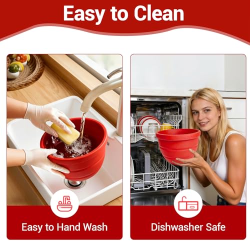 Silicone Bowl Insert Liners for KitchenAid Tilt-Head 5 Qt Stand Mixers - Replacement Mixer Accessories - Leak-Proof Design, Non-slip Base & Easy Clean - Set of 3 Liners & Lids ﻿