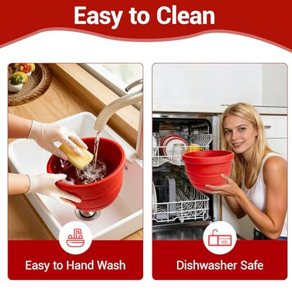 Silicone Bowl Insert Liners for KitchenAid Tilt-Head 5 Qt Stand Mixers - Replacement Mixer Accessories - Leak-Proof Design, Non-slip Base & Easy Clean - Set of 3 Liners & Lids ﻿