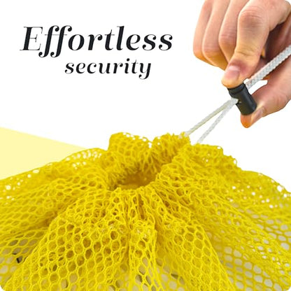 Handy Laundry Mesh Laundry Bags XL 24" x 36" – Heavy Duty, Durable Drawstring Bag for Delicates, College Dorm, Travel, Storage, Machine Washable, Foldable, 2-Pack (Yellow) - color: Yellow